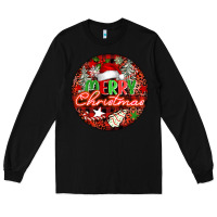 Black Merry christmas Long Sleeve Tee - FaDigitalArtStudio