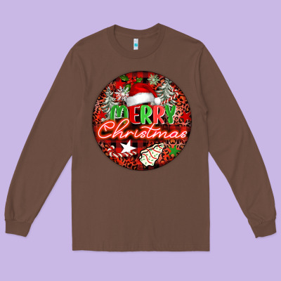 Merry Christmas Long Sleeve Tee Designed By Fadigitalartstudio