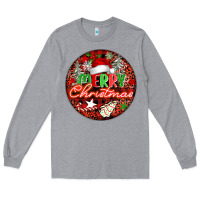 Heather Grey Merry christmas Long Sleeve Tee - FaDigitalArtStudio