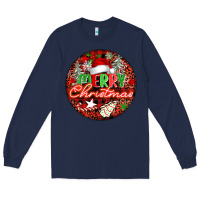 Navy Merry christmas Long Sleeve Tee - FaDigitalArtStudio