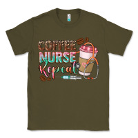 Army Green Coffee nurse repeat Classic Tee - CowGirlArtShop
