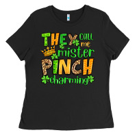 Black St. Patrick's They call me mister pinch charming Ladies Tee - OliviaCreatesArt