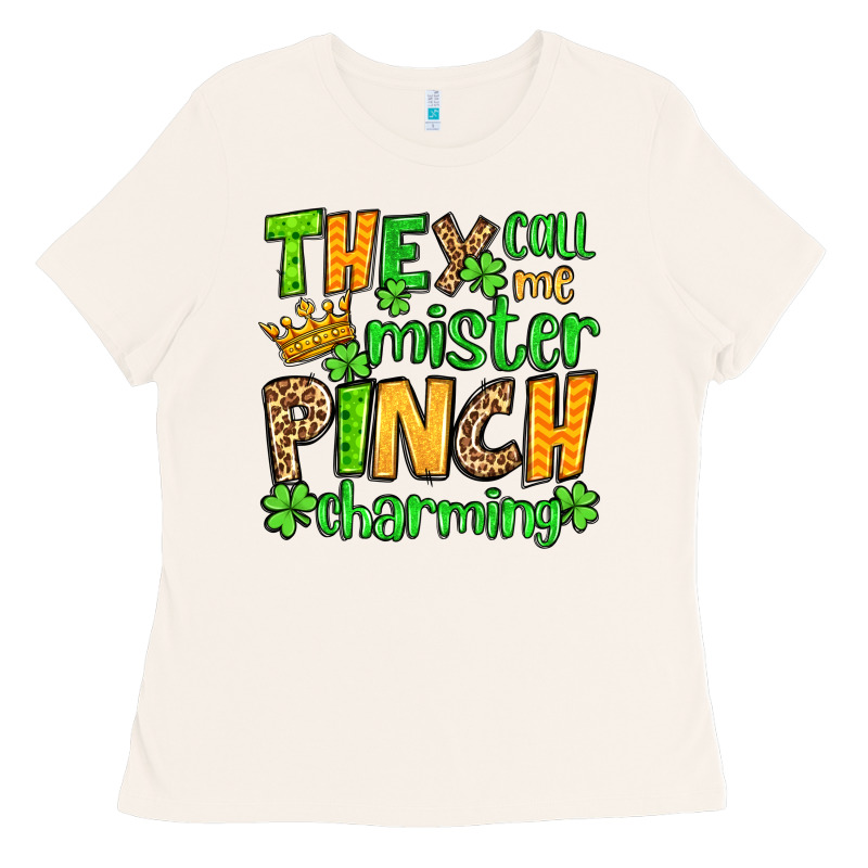 St. Patrick's They Call Me Mister Pinch Charming Ladies Tee by OliviaCreatesArt | Teevron