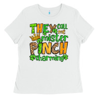 White St. Patrick's They call me mister pinch charming Ladies Tee - OliviaCreatesArt