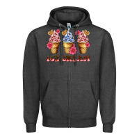 Charcoal Heather floral ice cream Zipper Hoodie - AdoDesignShop