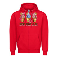 Red floral ice cream Zipper Hoodie - AdoDesignShop