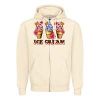 Sandshell floral ice cream Zipper Hoodie - AdoDesignShop