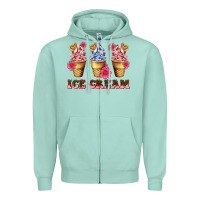 Seafoam floral ice cream Zipper Hoodie - AdoDesignShop