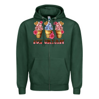Sports Green floral ice cream Zipper Hoodie - AdoDesignShop