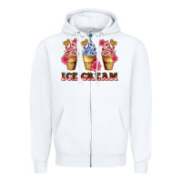 White floral ice cream Zipper Hoodie - AdoDesignShop