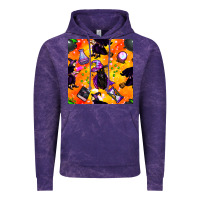 Cloud Purple halloween cat and witch seamless pattern Vintage Hoodie - BundleAndBundleShop