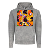 Cloud Rock halloween cat and witch seamless pattern Vintage Hoodie - BundleAndBundleShop