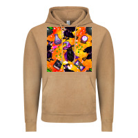 Vintage Camel halloween cat and witch seamless pattern Vintage Hoodie - BundleAndBundleShop