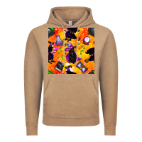 Vintage Coffee halloween cat and witch seamless pattern Vintage Hoodie - BundleAndBundleShop