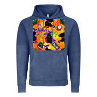 Vintage Denim halloween cat and witch seamless pattern Vintage Hoodie - BundleAndBundleShop