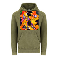 Vintage Olive halloween cat and witch seamless pattern Vintage Hoodie - BundleAndBundleShop