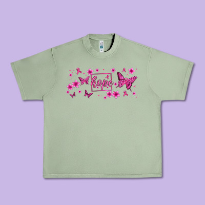 Hope Breast Cancer Butterfly Urban Heavy Tee Designed By Jasminsmagicworld