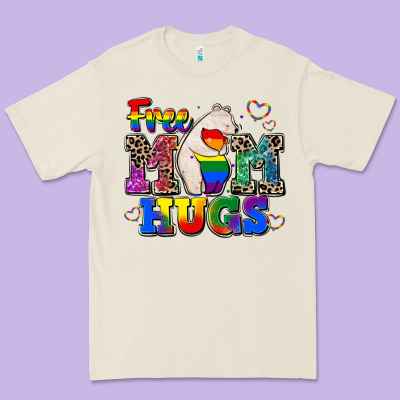 Pride Free Mom Hugs Premium Tee Designed By Cowgirlartshop