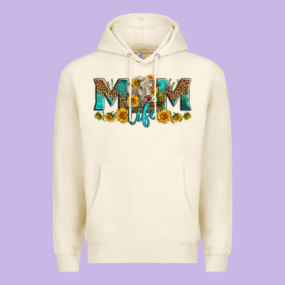 Western Charolais Cow Mom Life Premium Hoodie Designed By Lillyallendesigns