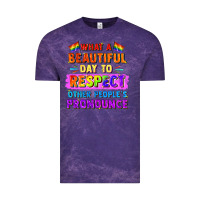 Cloud Purple what a beautiful day to respect other people Vintage Tee - FaDigitalArtStudio