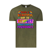 Vintage Olive what a beautiful day to respect other people Vintage Tee - FaDigitalArtStudio
