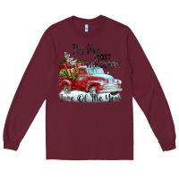 Burgundy it's the most wonderful time of the year Long Sleeve Tee - FaDigitalArtStudio