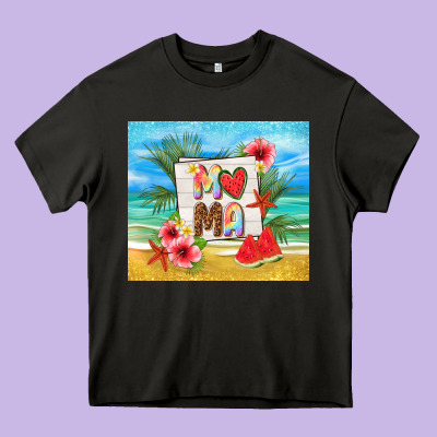 Summer Mama Heavy Core Tee Designed By Tumblerdesignbyshophia