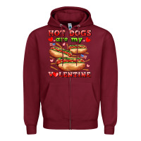 Burgundy hot dogs are my valentine Zipper Hoodie - AdoDesignShop