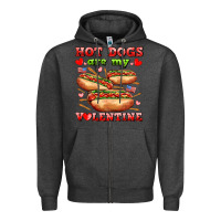 Charcoal Heather hot dogs are my valentine Zipper Hoodie - AdoDesignShop