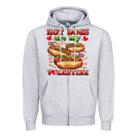 Heather Grey hot dogs are my valentine Zipper Hoodie - AdoDesignShop