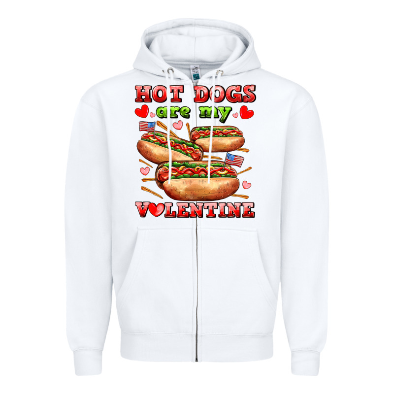 Hot Dogs Are My Valentine Zipper Hoodie by AdoDesignShop | Teevron