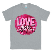 Heather Grey Love more worry less Valentine's Day Classic Tee - HowdyJamesFarm