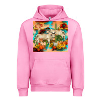 Fuchsia Pink fall charolais bulls Urban Hoodie - RanaPortraitStore