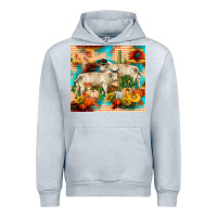 Heather Grey fall charolais bulls Urban Hoodie - RanaPortraitStore