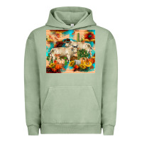 Pigment Oil Green fall charolais bulls Urban Hoodie - RanaPortraitStore