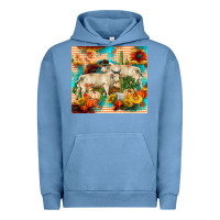 Pigment Pebble Blue fall charolais bulls Urban Hoodie - RanaPortraitStore