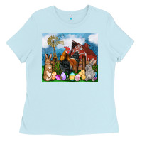 Baby Blue Farm animals 20oz Ladies Tee - OliviaCreatesArt
