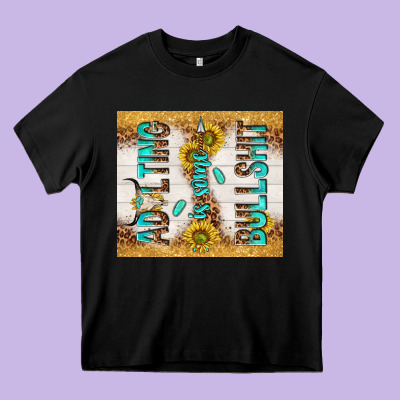 Adulting Is Some Bullshit Heavy Core Tee Designed By Tumblerdesignbyshophia