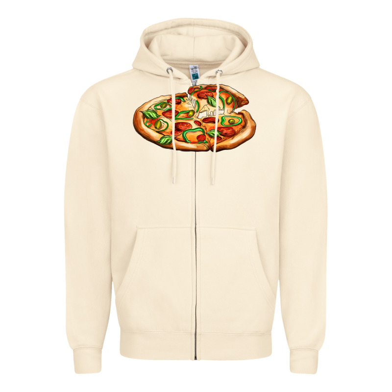 Big Pizza Zipper Hoodie by AdoDesignShop | Teevron