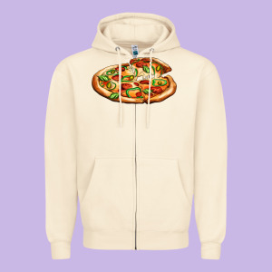Big Pizza Zipper Hoodie Designed By Adodesignshop
