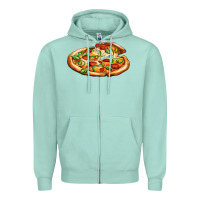 Seafoam big pizza Zipper Hoodie - AdoDesignShop