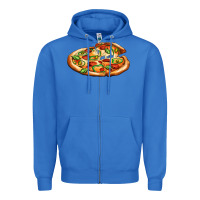 True Royal big pizza Zipper Hoodie - AdoDesignShop