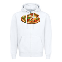White big pizza Zipper Hoodie - AdoDesignShop