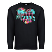 Black mommy leopard turquoise heart Premium Sweatshirt - JahusDesignShop