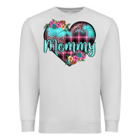 Dove Grey mommy leopard turquoise heart Premium Sweatshirt - JahusDesignShop