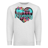 Oatmeal Heather mommy leopard turquoise heart Premium Sweatshirt - JahusDesignShop
