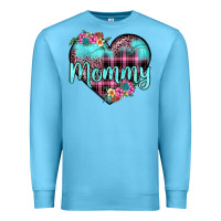 Ocean Blue mommy leopard turquoise heart Premium Sweatshirt - JahusDesignShop
