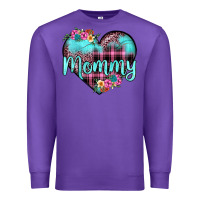 Purple mommy leopard turquoise heart Premium Sweatshirt - JahusDesignShop