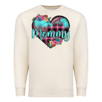 Sandshell mommy leopard turquoise heart Premium Sweatshirt - JahusDesignShop