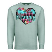 Seafoam mommy leopard turquoise heart Premium Sweatshirt - JahusDesignShop